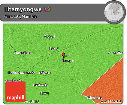 Political 3D Map of Iihamyongwe