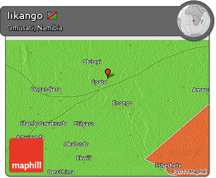 Political 3D Map of Iikango