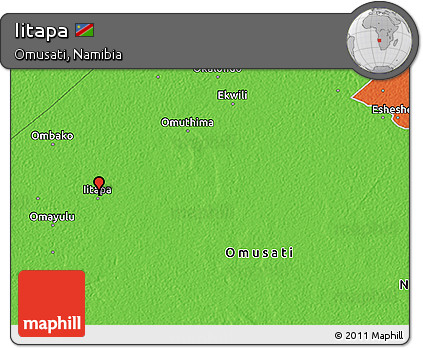 Political 3D Map of Iitapa