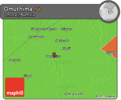 Political 3D Map of Omuthima