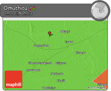 Political 3D Map of Omuthitu