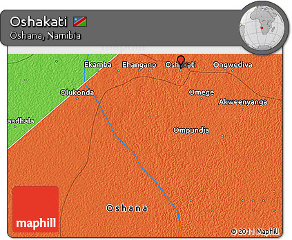 Political 3D Map of Oshakati