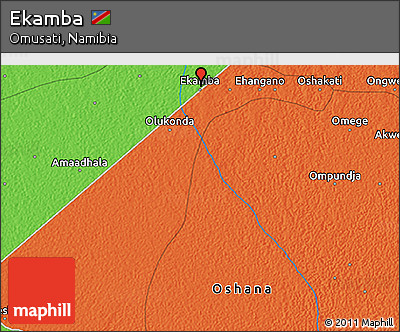 Political 3D Map of Ekamba