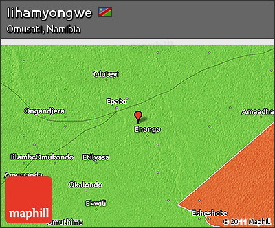 Political 3D Map of Iihamyongwe
