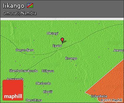 Political 3D Map of Iikango