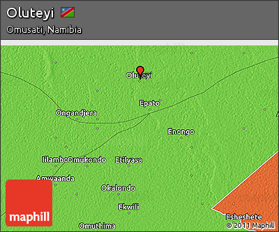 Political 3D Map of Oluteyi