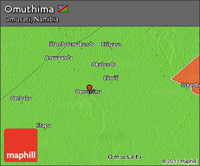 Political 3D Map of Omuthima