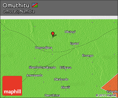 Political 3D Map of Omuthitu