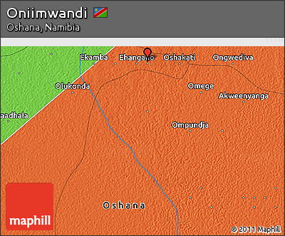 Political 3D Map of Oniimwandi