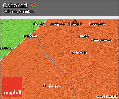 Political 3D Map of Oshakati