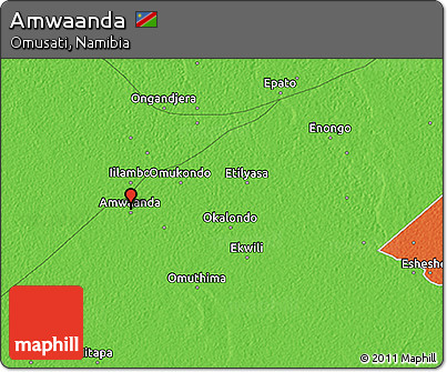 Political 3D Map of Amwaanda