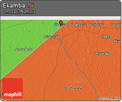 Political 3D Map of Ekamba