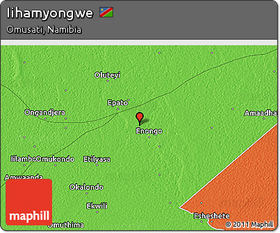 Political 3D Map of Iihamyongwe
