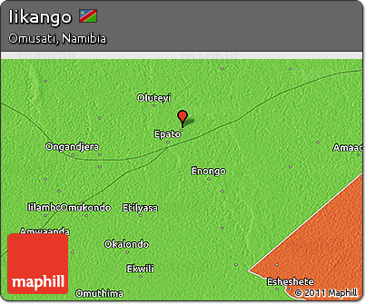 Political 3D Map of Iikango
