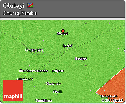Political 3D Map of Oluteyi