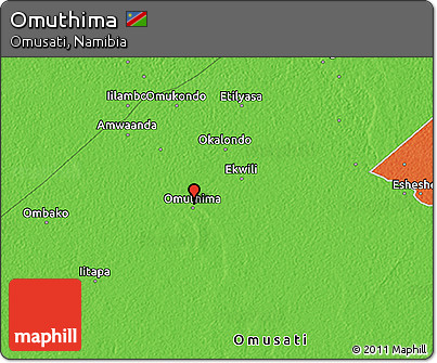 Political 3D Map of Omuthima