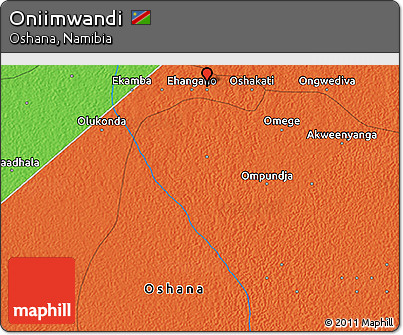 Political 3D Map of Oniimwandi