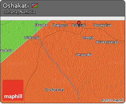 Political 3D Map of Oshakati
