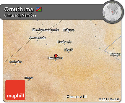 Satellite 3D Map of Omuthima
