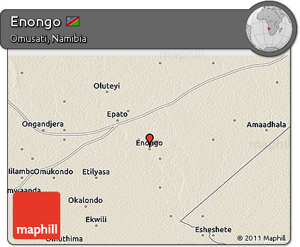 Shaded Relief 3D Map of Enongo