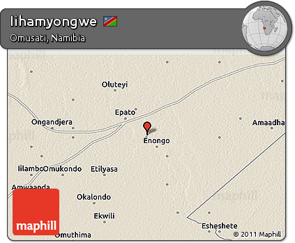 Shaded Relief 3D Map of Iihamyongwe