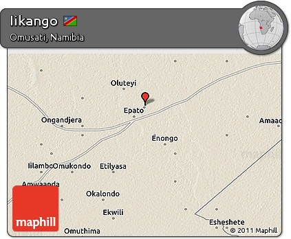 Shaded Relief 3D Map of Iikango