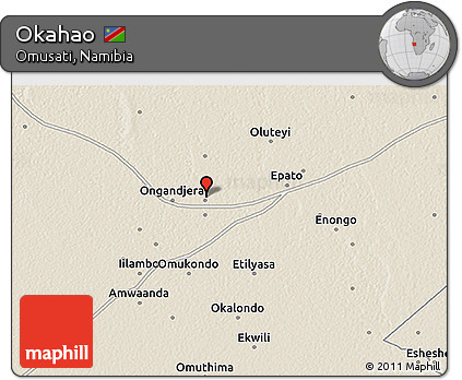 Shaded Relief 3D Map of Okahao