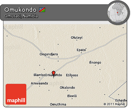Shaded Relief 3D Map of Omukondo