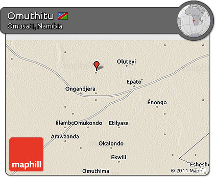 Shaded Relief 3D Map of Omuthitu