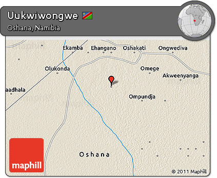 Shaded Relief 3D Map of Uukwiwongwe