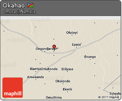 Shaded Relief 3D Map of Okahao