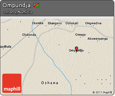 Shaded Relief 3D Map of Ompundja