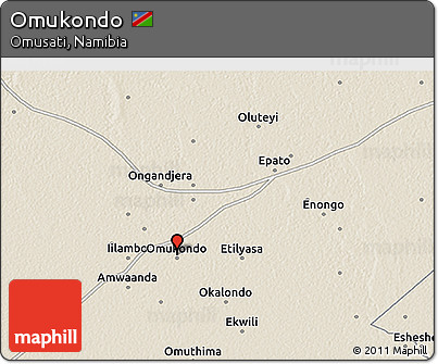 Shaded Relief 3D Map of Omukondo