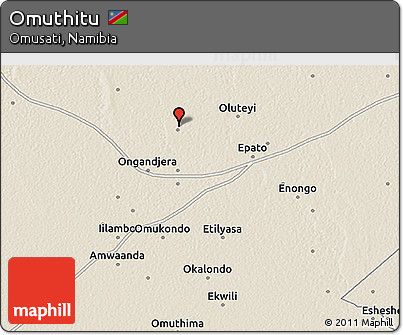 Shaded Relief 3D Map of Omuthitu