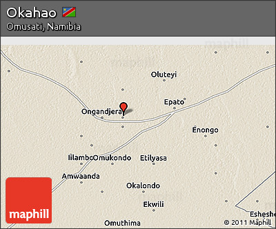 Shaded Relief 3D Map of Okahao