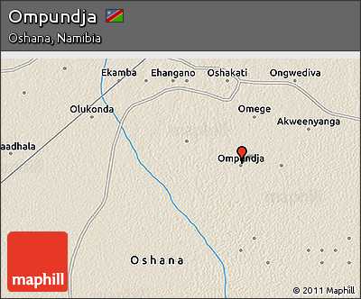 Shaded Relief 3D Map of Ompundja