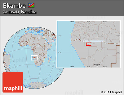 Gray Location Map of Ekamba