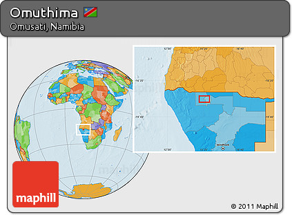 Political Location Map of Omuthima