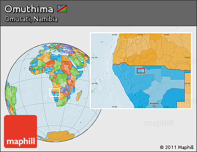 Political Location Map of Omuthima