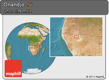 Satellite Location Map of Onandjo
