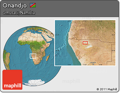 Satellite Location Map of Onandjo
