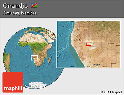 Satellite Location Map of Onandjo