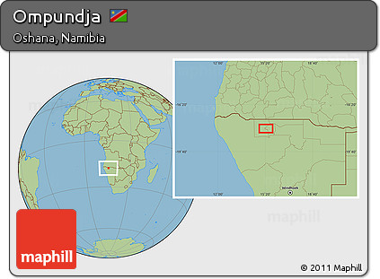Savanna Style Location Map of Ompundja