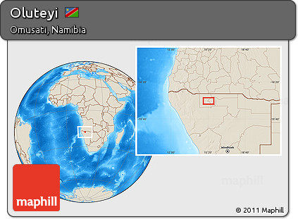 Shaded Relief Location Map of Oluteyi