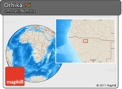 Shaded Relief Location Map of Othika