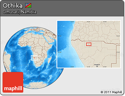 Shaded Relief Location Map of Othika