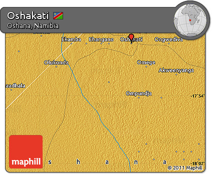 Physical Map of Oshakati