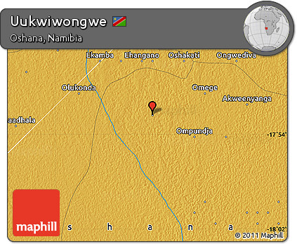 Physical Map of Uukwiwongwe