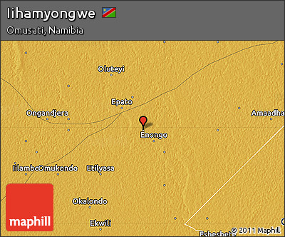 Physical Map of Iihamyongwe