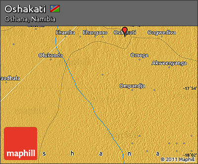 Physical Map of Oshakati